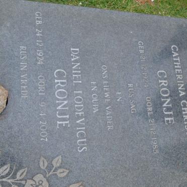 CRONJE Daniel Lodevicus 1924-2007 &amp; Catherina Christina 1924-1985