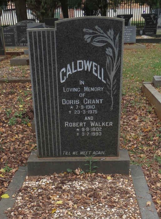 CALDWELL Robert Walker 1902-1993 &amp; Doris Grant 1910-1975