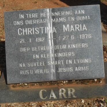 CARR Christina Maria 1912-1976