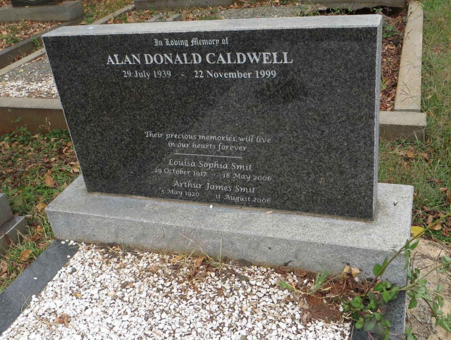 CALDWELL Allan Donald 1939-1999 :: SMIT Arthur James 1920-2006 &amp; Louisa Sophia 1917-2006