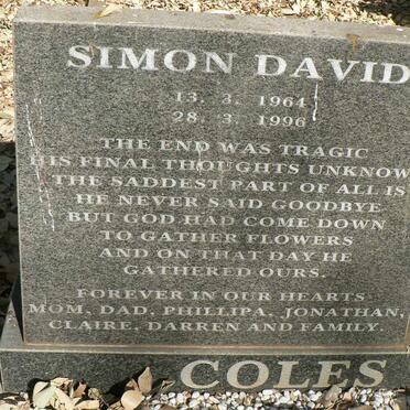 COLES Simon David 1964-1996