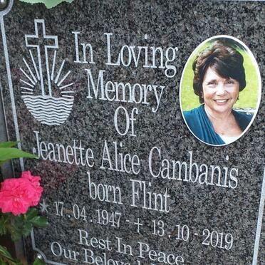 CAMBANIS Jeanette Alice nee FLINT 1947-2019