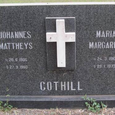 COTHILL Johannes Mattheys 1906-1960 &amp; Maria Margaret 1910-1975