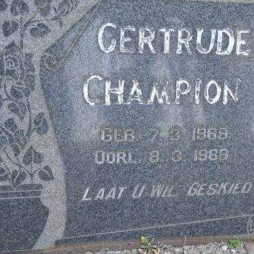 CHAMPION Gertrude 1969-1969