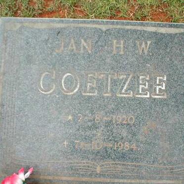 COETZEE Jan H. W. 1920-1984