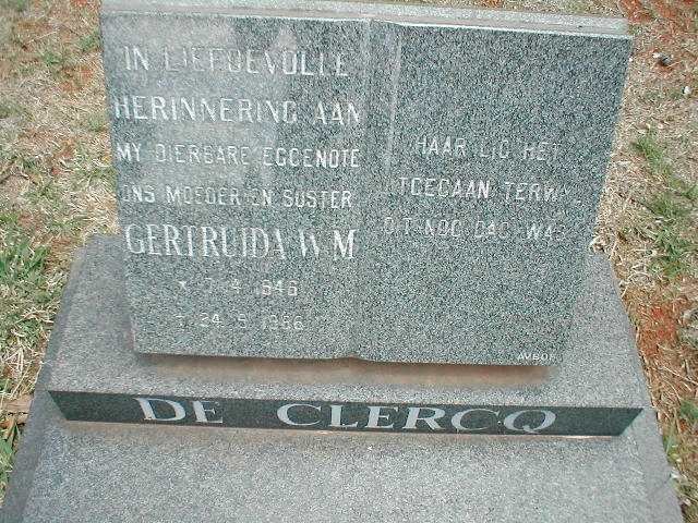 CLERCQ Gertruida W.M., de 1946-1986