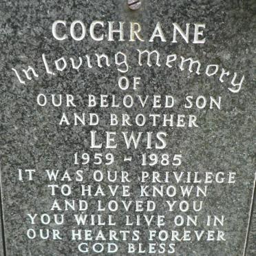 COCHRANE Lewis 1959-1985
