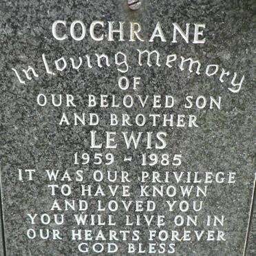 COCHRANE Lewis 1959-1985