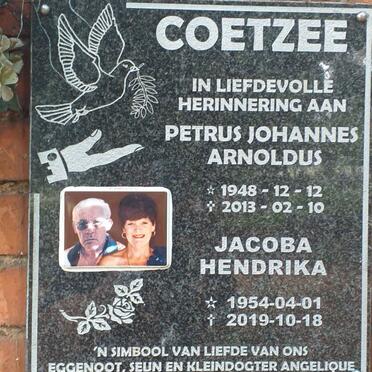 COETZEE Petrus Johannes Arnoldus 1948-2013 & Jacoba Hendrika 1954-2019