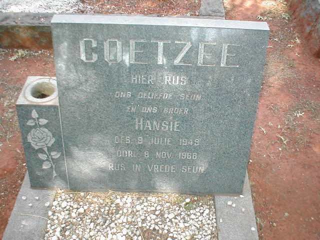 COETZEE Hansie 1949-1966