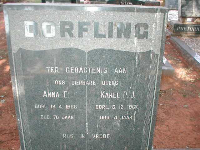 DORFLING Karel P.J. 1896-1967 &amp; Anna E. 1896-1966