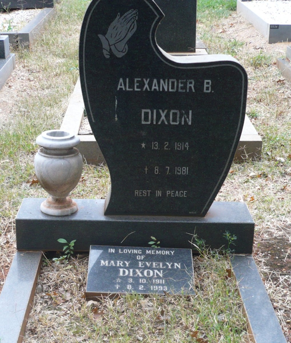 DIXON Alexander B. 1914-1981 &amp; Mary Eveline 1911-1993