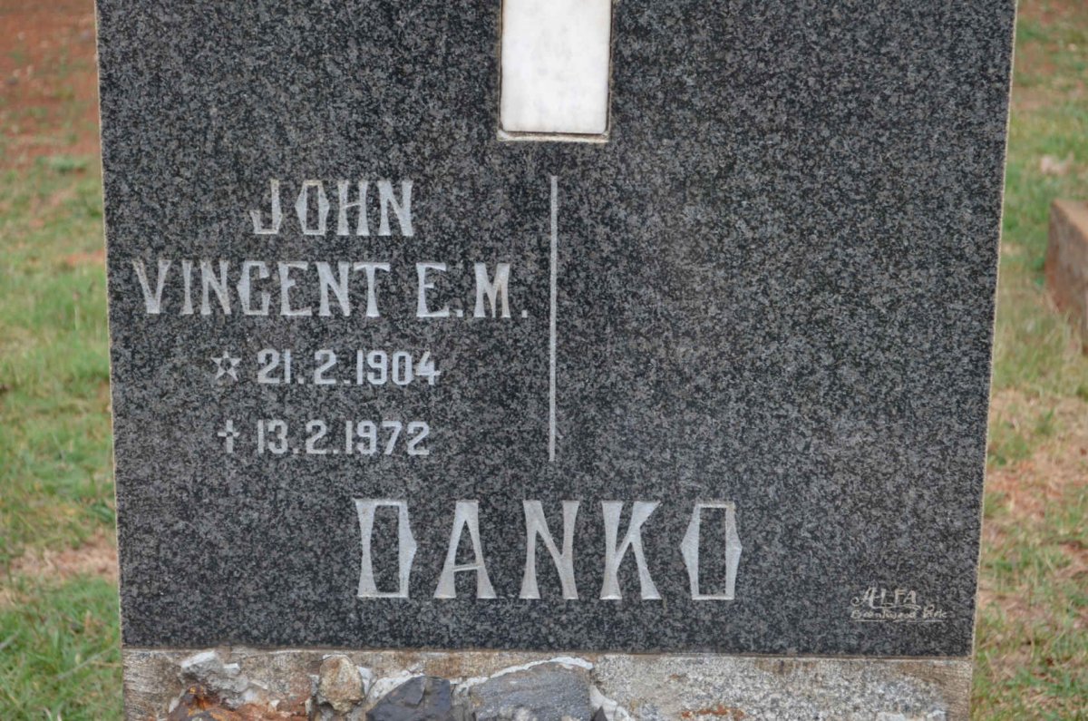 DANKO John Vincent E.M. 1904-1972