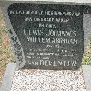 DEVENTER Lewis Johannes Willem Abraham, van 1903-1968