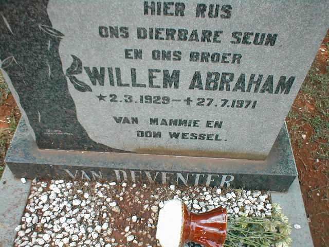 DEVENTER Willem Abraham, van 1929-1971