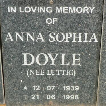 DOYLE Anna Sophia nee LUTTIG 1939-1998
