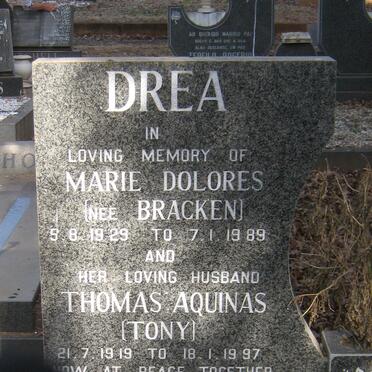 DREA Thomas Aquinas 1919-1997 &amp; Marie Dolores BRACKEN 1929-1989