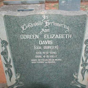 DAVIS Doreen Elizabeth nee BURGER 1940-1957