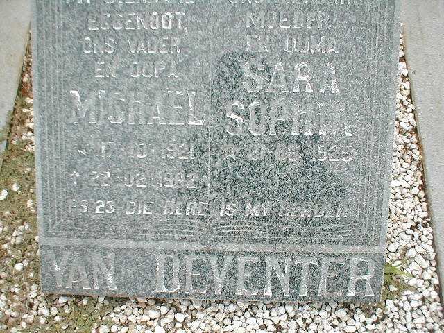 DEVENTER Michael, van 1921-1992 &amp; Sara Sophia 1925-