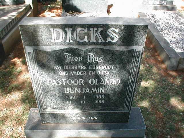 DICKS Olando Benjamin 1896-1955