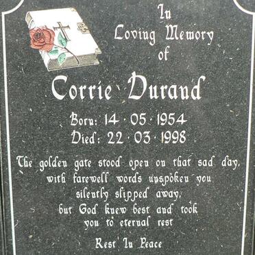 DURAND Corrie 1954-1998
