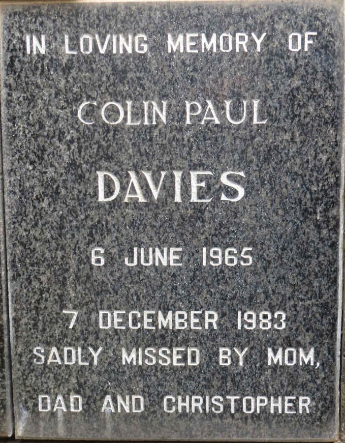 DAVIES Colin Paul 1965-1983