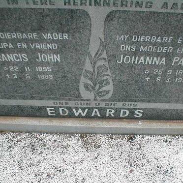EDWARDS Francis John 1895-1983 & Johanna Paulina 1917-1971