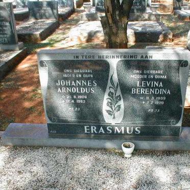 ERASMUS Johannes Arnoldus 1906-1962 &amp; Levina Berendina 1909-1979