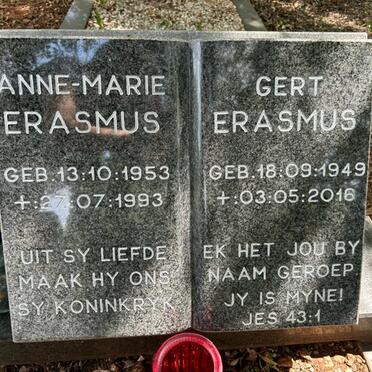ERASMUS Gert 1949-2016 & Anne-Marie 1953-1993