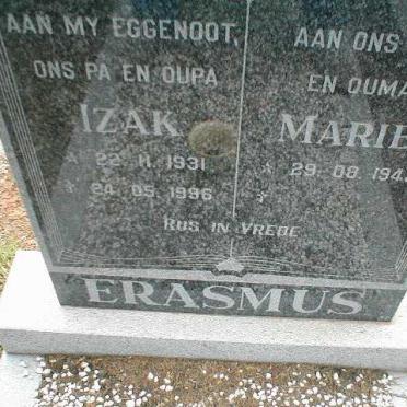 ERASMUS Isak 1931 -1996 &amp; Marie 1948 -