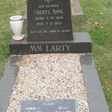 ELLIS Chris C. 1906-1974 &amp; Hilda 1909-1996 :: MACLARTY Cheryl Anne 1958-1970