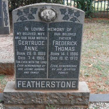 FEATHERSTONE Frederick Thomas 1886-1973 &amp; Gertrude Anne 1888-1965