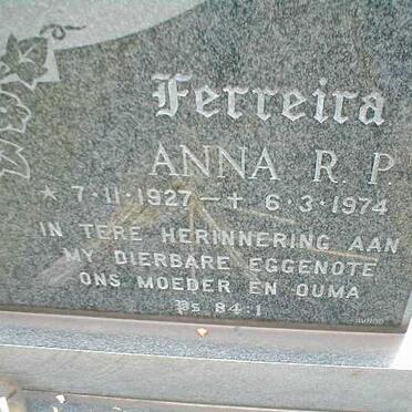 FERREIRA Anna R.P. 1927-1974