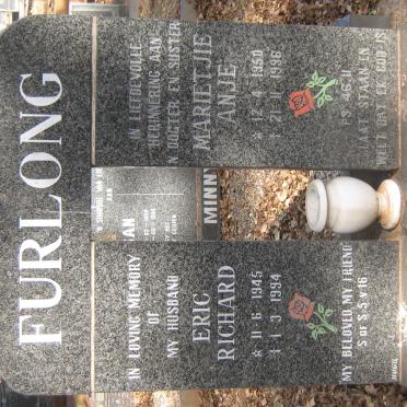FURLONG Eric Richard 1945-1994 &amp; Marietjie Anje 1950-1996