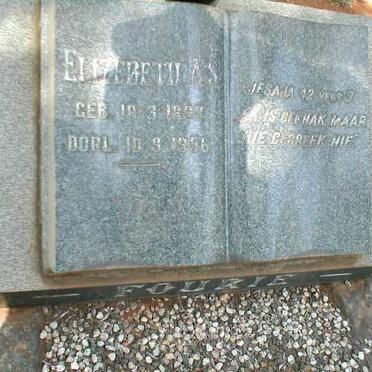 FOURIE Elizabeth A.S. 1882-1956