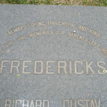 FREDERICKS Richard Gustav 1908-1987 &amp; Francis J. 1911-1980