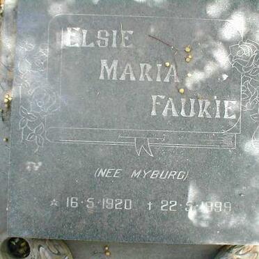 FAURIE Elsie Maria nee MYBURG 1920-1999