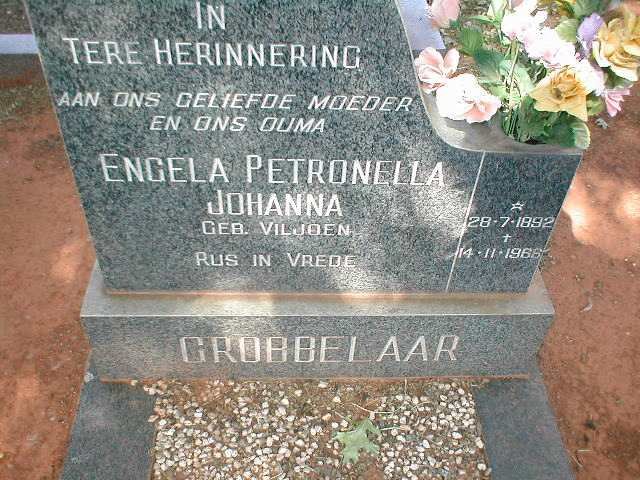 GROBBELAAR Engela Petronella Johanna nee VILJOEN 1892-1966