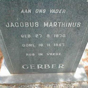 GERBER Jacobus Marthinus 1870-1957