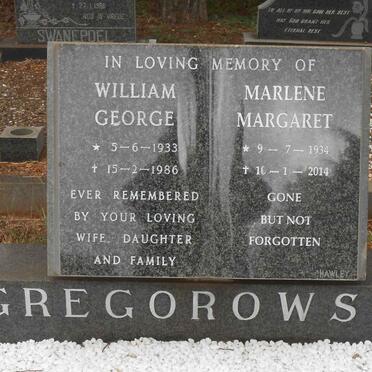 GREGOROWSKI William George 1933-1986 &amp; Marlene Margaret 1934-2014