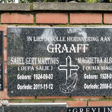 GRAAFF Sarel Gert Martinus 1924-2011 & Magrietha Albertha 1928-2008