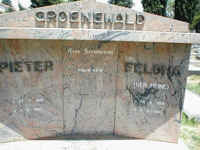 GROENEWALD Pieter 1916-1985 &amp; Felona HEINE 1914-1987