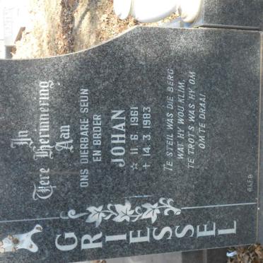 GRIESSEL Johan 1961-1983