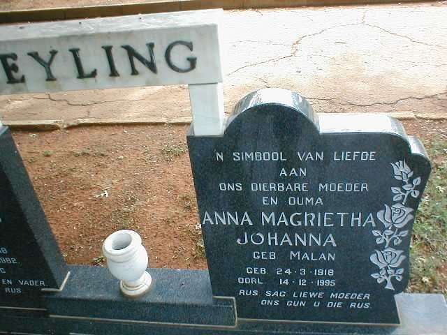 GREYLING Anna Magrietha Johanna nee MALAN 1918-1995