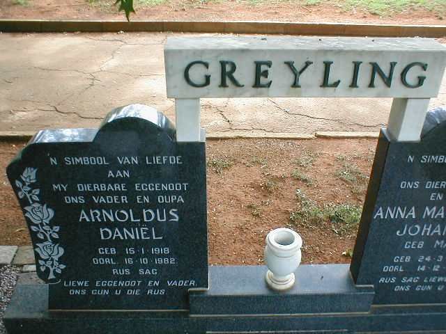 GREYLING Arnoldus Daniël 1918-1982