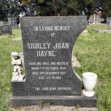 HAYNE Shirley Joan 1948-1971