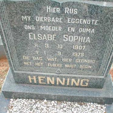HENNING Elsabe Sophia 1907-1978