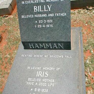 HAMMAN Billy 1931-1975 &amp; Iris 1935-2000