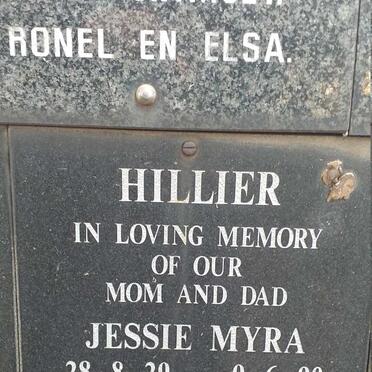 HILLIER Colin Francis 1929-1993 & Jessie Myra 1929-1990
