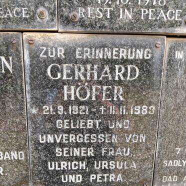 HOFER Gerhard 1921-1983